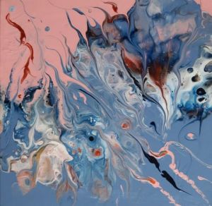 Voir le détail de cette oeuvre: Rêverie en bleu et rose 1